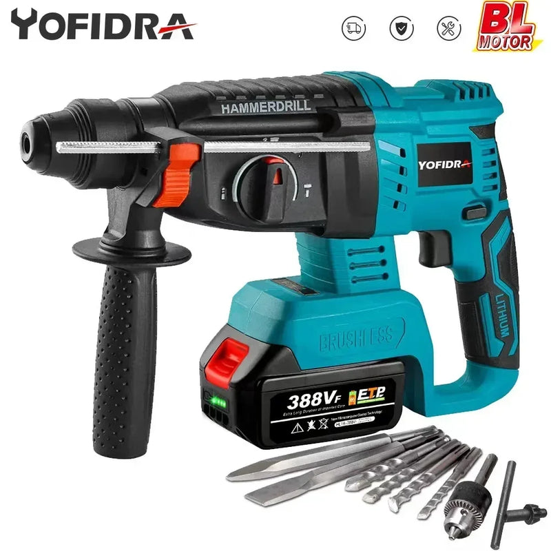 Martelete carregável multifuncional  bateria compativel com  a da Makita 18V